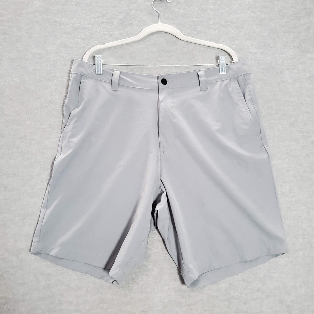 Banana Republic Men Shorts 38 Gray Chino Pockets High Rise Spandex Cotton READ